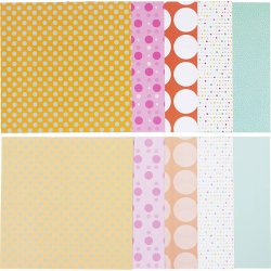Designpapir, ark 18x18 cm, prikker, 80 g, 50 ark/ 1 pk.