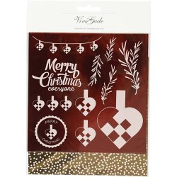 Dekorationsfolie og design limark, flettehjerter, ark 15x15 cm, guld, r&oslash;d, hvid, 4 ark/ 1 pk.