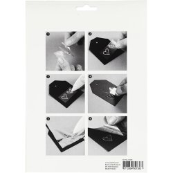 Dekorationsfolie og design limark, blomster, ark 15x15 cm, rosa, s&oslash;lv, 4 ark/ 1 pk.