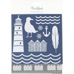 Dekorationsfolie og design limark, fyrt&aring;rn, ark 15x15 cm, bl&aring;, s&oslash;lv, 2x2 ark/ 1 pk.