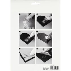 Dekorationsfolie og design limark, fyrt&aring;rn, ark 15x15 cm, bl&aring;, s&oslash;lv, 2x2 ark/ 1 pk.