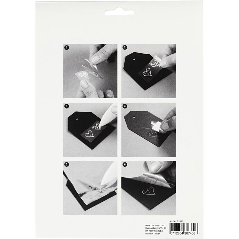 Dekorationsfolie og design limark, fyrt&aring;rn, ark 15x15 cm, bl&aring;, s&oslash;lv, 2x2 ark/ 1 pk.