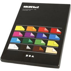 Color Bar Rivepapir, A4, ark 210x297 mm, 100 g, ass. farver, 16x10 ark/ 1 pk.