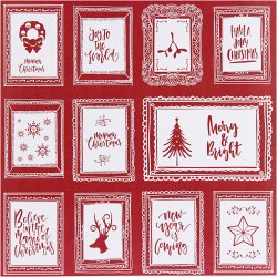 Designpapir, rammer med tekst og doodles, ark 30,5x30,5 cm, 180 g, 5 ark/ 1 pk.