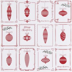 Designpapir, julekugler og juletr&aelig;er, ark 30,5x30,5 cm, 180 g, 5 ark/ 1 pk.
