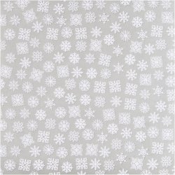 Designpapir, huse og snekrystaller, ark 30,5x30,5 cm, 180 g, 3 ark/ 1 pk.