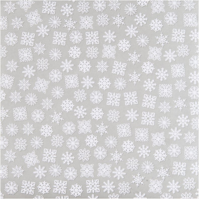 Designpapir, huse og snekrystaller, ark 30,5x30,5 cm, 180 g, 3 ark/ 1 pk.