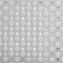 Designpapir, engle og hjerter, ark 30,5x30,5 cm, 180 g, s&oslash;lv, 3 ark/ 1 pk.