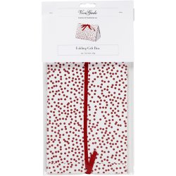 Gave&aelig;ske, prikker , str. 15x7x8 cm, 250 g, r&oslash;d, 3 stk./ 1 pk.