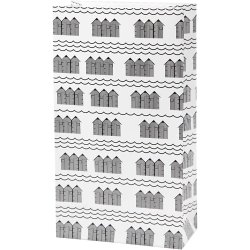 Papirposer, H: 21 cm, str. 6x12 cm, 80 g, sort, hvid, 10 stk./ 1 pk.