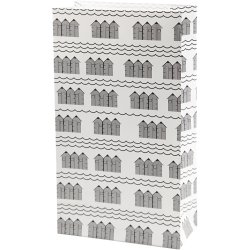 Papirposer, H: 21 cm, str. 6x12 cm, 80 g, sort, hvid, 10 stk./ 1 pk.