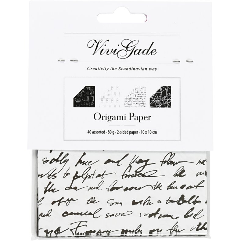 Origamipapir, str. 10x10 cm, 80 g, 40 ark/ 1 pk.