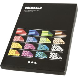 Color Bar Rivepapir, A4, ark 210x297 mm, 100 g, ass. farver, 16x10 ark/ 1 pk.