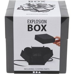 Explosion box, str. 7x7x7,5+12x12x12 cm, sort, 1 stk.