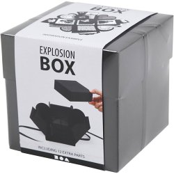 Explosion box, str. 7x7x7,5+12x12x12 cm, sort, 1 stk.