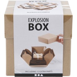 Explosion box, str. 7x7x7,5+12x12x12 cm, natur, 1 stk.