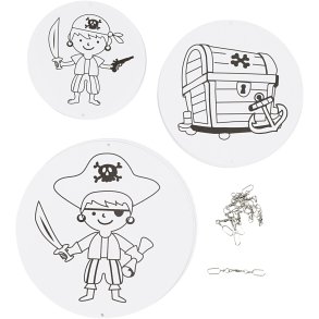 Uro med motiv, diam. 12+15+18 cm, 300 g, hvid, 3 sæt/ 1 pk.