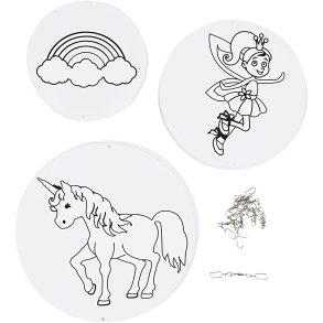 Uro med motiv, diam. 12+15+18 cm, 300 g, hvid, 3 sæt/ 1 pk.