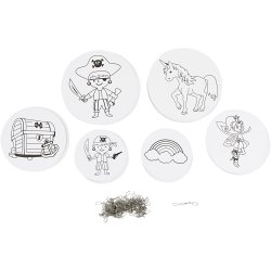 Uro med motiv, diam. 12+15+18 cm, 300 g, hvid, 20 s&aelig;t/ 1 pk.