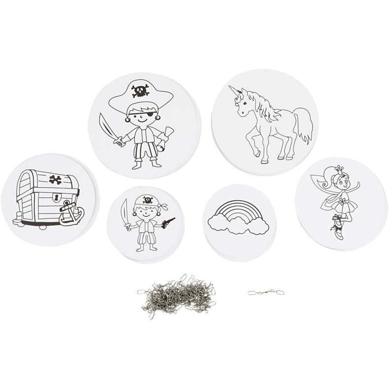 Uro med motiv, diam. 12+15+18 cm, 300 g, hvid, 20 s&aelig;t/ 1 pk.