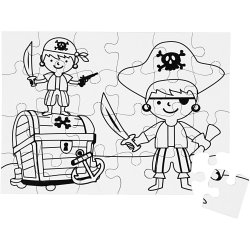 Puslespil, str. 15x21 cm, hvid, 16x24 brikker, 16 stk./ 1 pk.