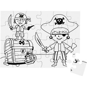 Puslespil, str. 15x21 cm, hvid, 16x24 brikker, 16 stk./ 1 pk.