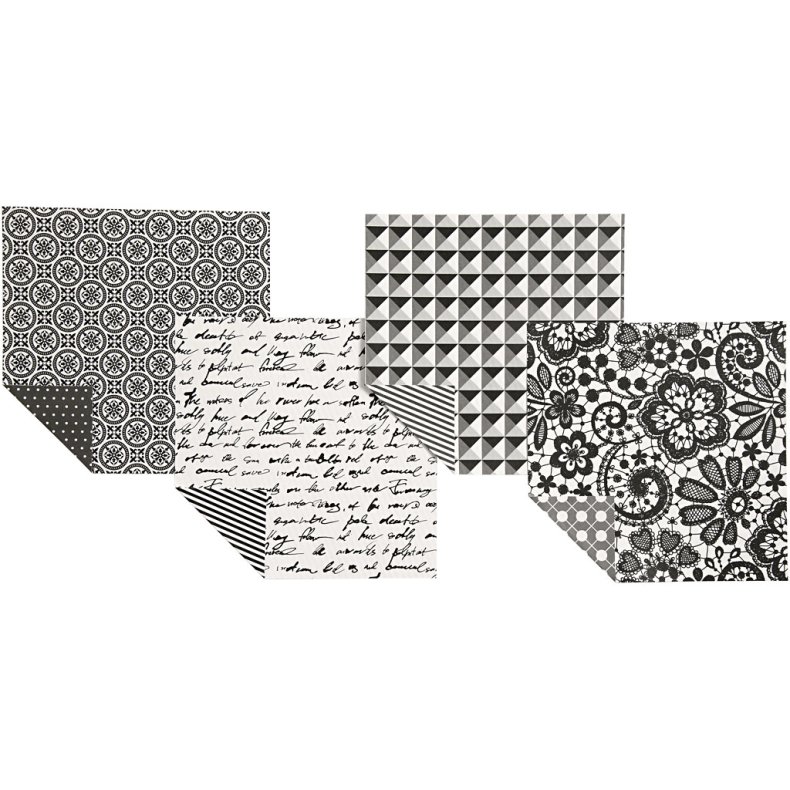 Origamipapir, str. 10x10 cm, 80 g, 50 ass. ark/ 1 pk.