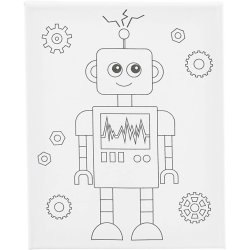 Malerl&aelig;rred med print, Robot, D: 1,6 cm, str. 24x30 cm, 360 g, 1 stk.