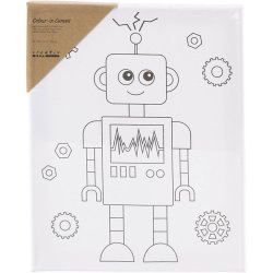 Malerl&aelig;rred med print, Robot, D: 1,6 cm, str. 24x30 cm, 360 g, 1 stk.