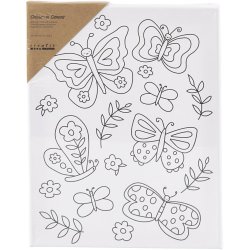 Malerl&aelig;rred med print, Sommerfugle, D: 1,6 cm, str. 24x30 cm, 360 g, 1 stk.