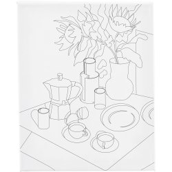 Malerl&aelig;rred med print, Morgenbord, D: 1,6 cm, str. 24x30 cm, 360 g, 1 stk.