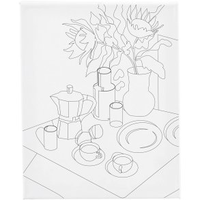 Malerlærred med print, Morgenbord, D: 1,6 cm, str. 24x30 cm, 360 g, 1 stk.