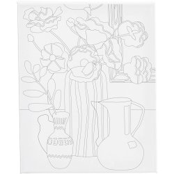 Malerl&aelig;rred med print, Blomster stilleben, D: 1,6 cm, str. 24x30 cm, 360 g, 1 stk.