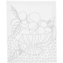 Malerl&aelig;rred med print, Frugtsk&aring;l, D: 1,6 cm, str. 24x30 cm, 360 g, 1 stk.