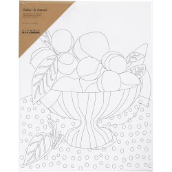 Malerl&aelig;rred med print, Frugtsk&aring;l, D: 1,6 cm, str. 24x30 cm, 360 g, 1 stk.