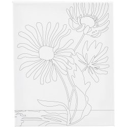 Malerl&aelig;rred med print, Store blomster, D: 1,6 cm, str. 24x30 cm, 360 g, 1 stk.