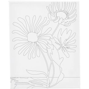 Malerlærred med print, Store blomster, D: 1,6 cm, str. 24x30 cm, 360 g, 1 stk.