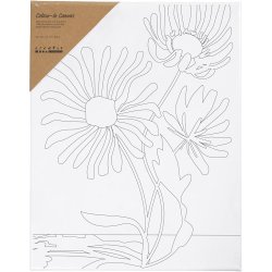 Malerl&aelig;rred med print, Store blomster, D: 1,6 cm, str. 24x30 cm, 360 g, 1 stk.