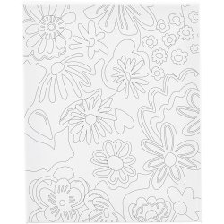Malerl&aelig;rred med print, Blomster, D: 1,6 cm, str. 24x30 cm, 360 g, 1 stk.
