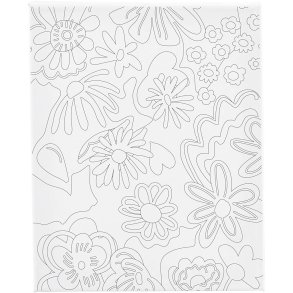 Malerlærred med print, Blomster, D: 1,6 cm, str. 24x30 cm, 360 g, 1 stk.