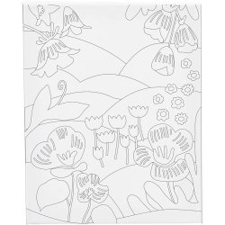 Malerl&aelig;rred med print, Blomsterlandskab, D: 1,6 cm, str. 24x30 cm, 360 g, 1 stk.