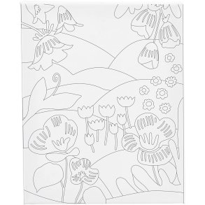 Malerlærred med print, Blomsterlandskab, D: 1,6 cm, str. 24x30 cm, 360 g, 1 stk.