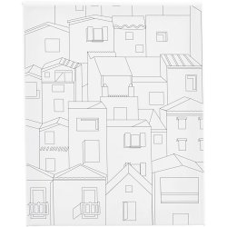 Malerl&aelig;rred med print, By, D: 1,6 cm, str. 24x30 cm, 360 g, 1 stk.