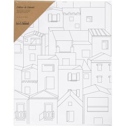 Malerl&aelig;rred med print, By, D: 1,6 cm, str. 24x30 cm, 360 g, 1 stk.