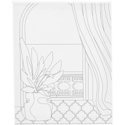 Malerl&aelig;rred med print, Vindue, D: 1,6 cm, str. 24x30 cm, 360 g, 1 stk.