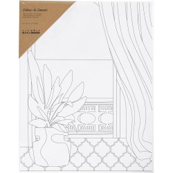 Malerl&aelig;rred med print, Vindue, D: 1,6 cm, str. 24x30 cm, 360 g, 1 stk.