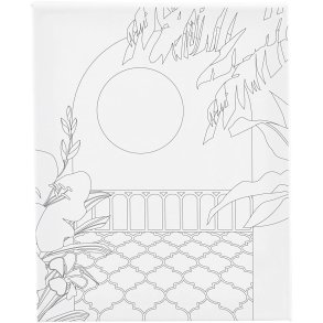 Malerlærred med print, Solrig balkon , D: 1,6 cm, str. 24x30 cm, 360 g, 1 stk.