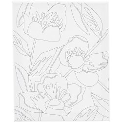 Malerl&aelig;rred med print, Valmuer, D: 1,6 cm, str. 24x30 cm, 360 g, 1 stk.