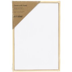 Malerl&aelig;rred med tr&aelig;ramme, str. 15,8x23,8 cm, 280 g, hvid, 1 stk.