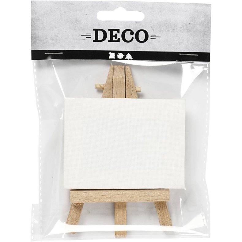 Minil&aelig;rred med staffeli, str. 8x6x1 cm, hvid, 1 stk.